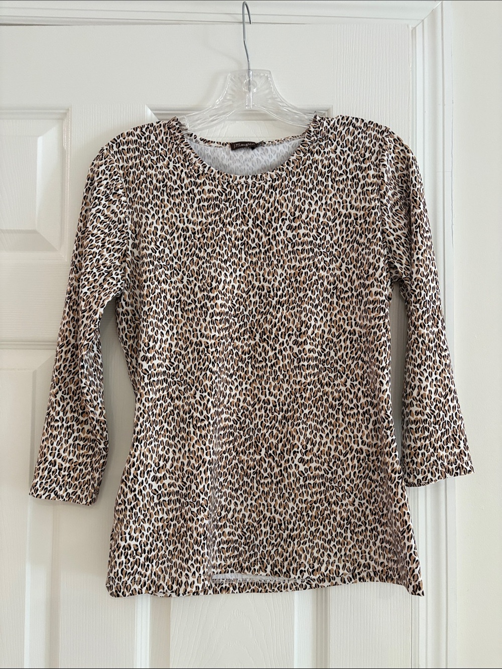 Women's Beige Leopard Print Long Sleeve Tee by J McLaughlin